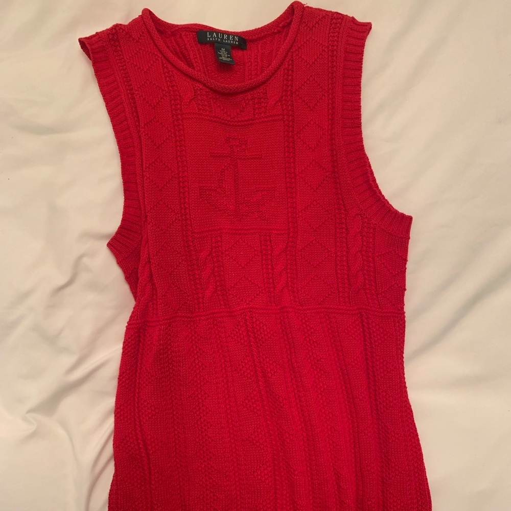 ✨SALE✨ Ralph Lauren Red Sleeveless Knit Top Sz M